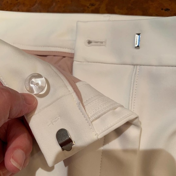 NWT Donna Karan Ivory/Winter White Ankle Zipper Slit Pants - SIZE 10 - Picture 9 of 10